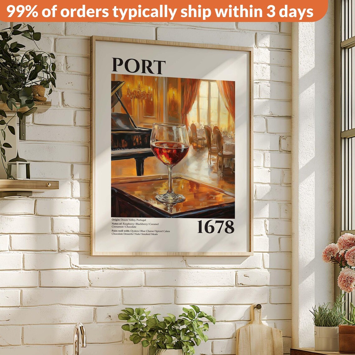 Vintage Port Red Wine Bar Poster Print - Image 2