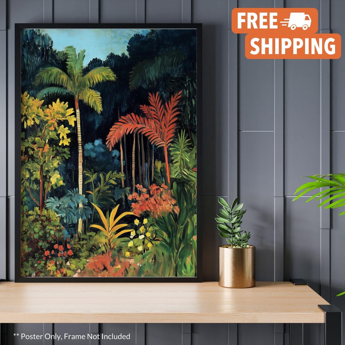 Henri Rousseau Tropical Jungle Vintage Poster