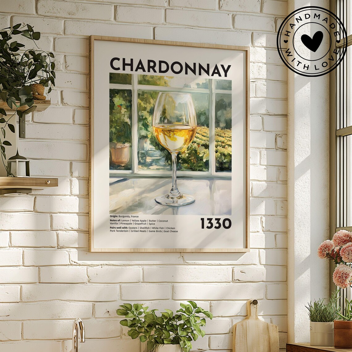 Vintage Chardonnay - Contemporary Travel Poster - Image 2
