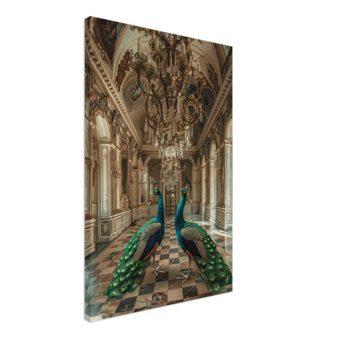 Peacocks in a Palace, Regal Birds Wall Art Print - Image 2