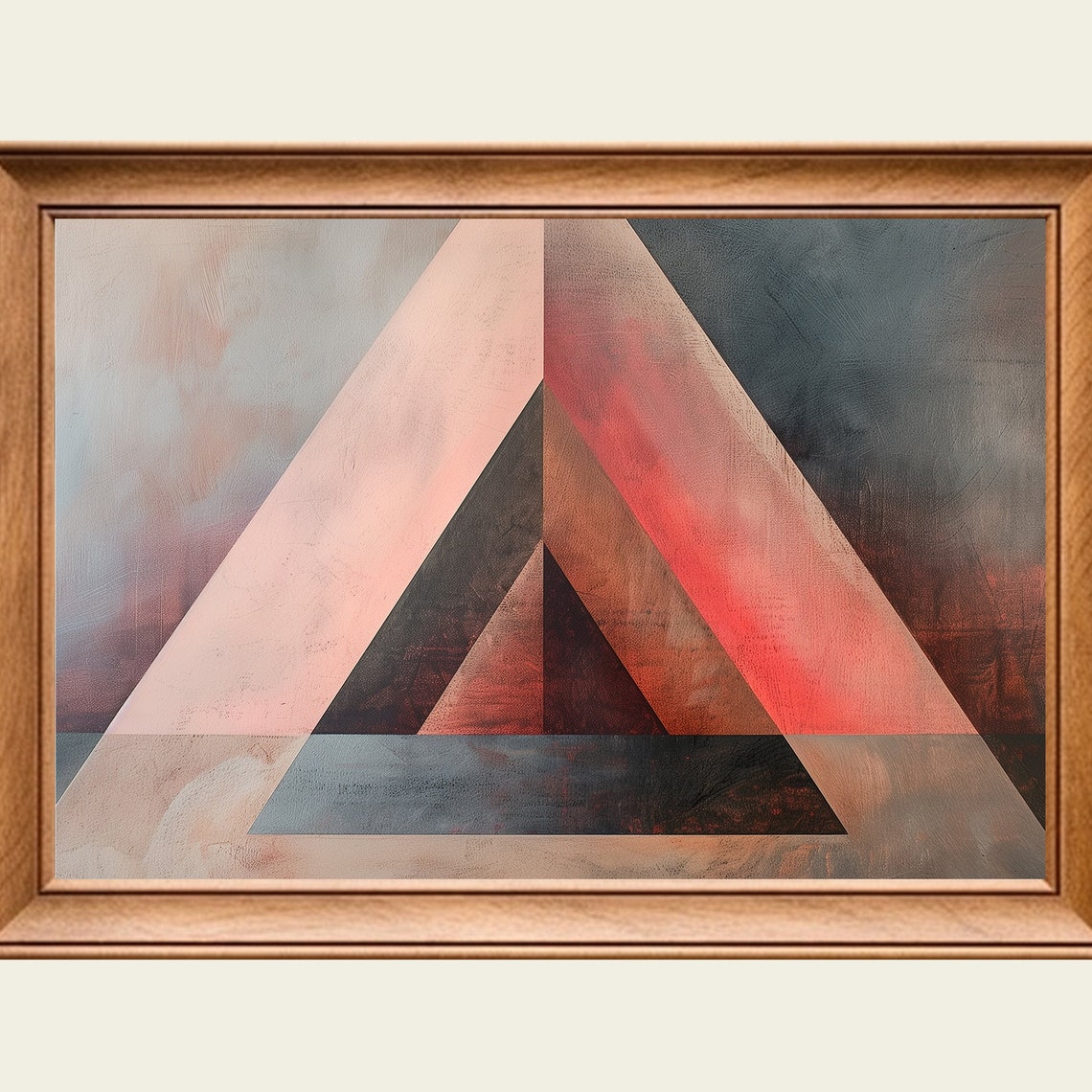 Impossible Triangle Geometric Abstract Optical Illusion Artwork Poster