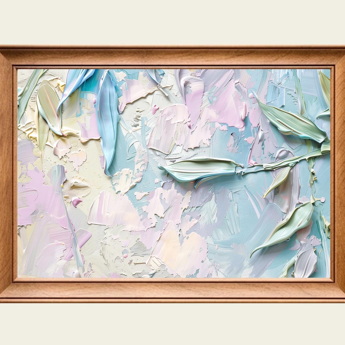 Pastel Impasto Floral Abstract Petals Texture Modern Art Poster