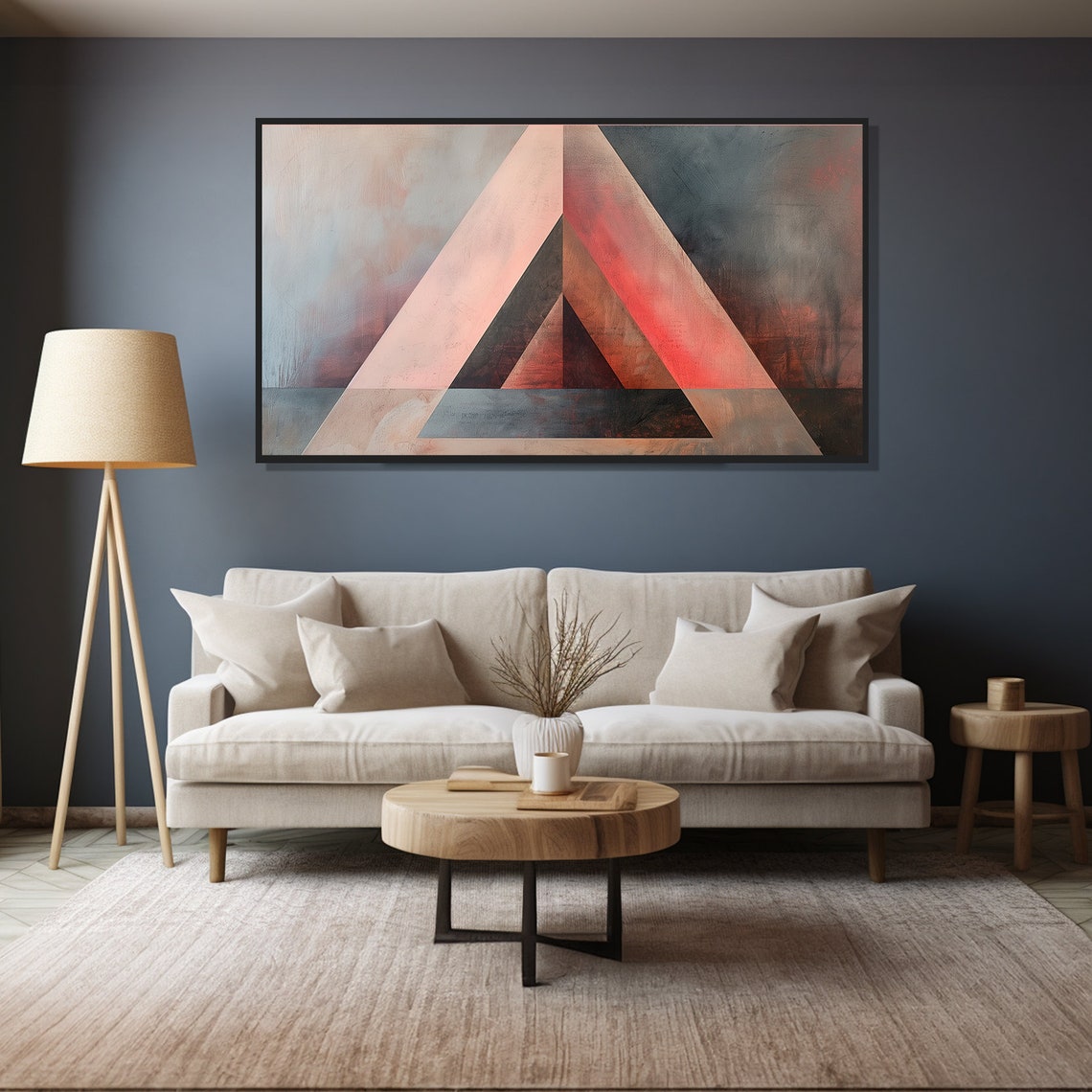 Impossible Triangle Geometric Abstract Optical Illusion Artwork Poster - Image 4