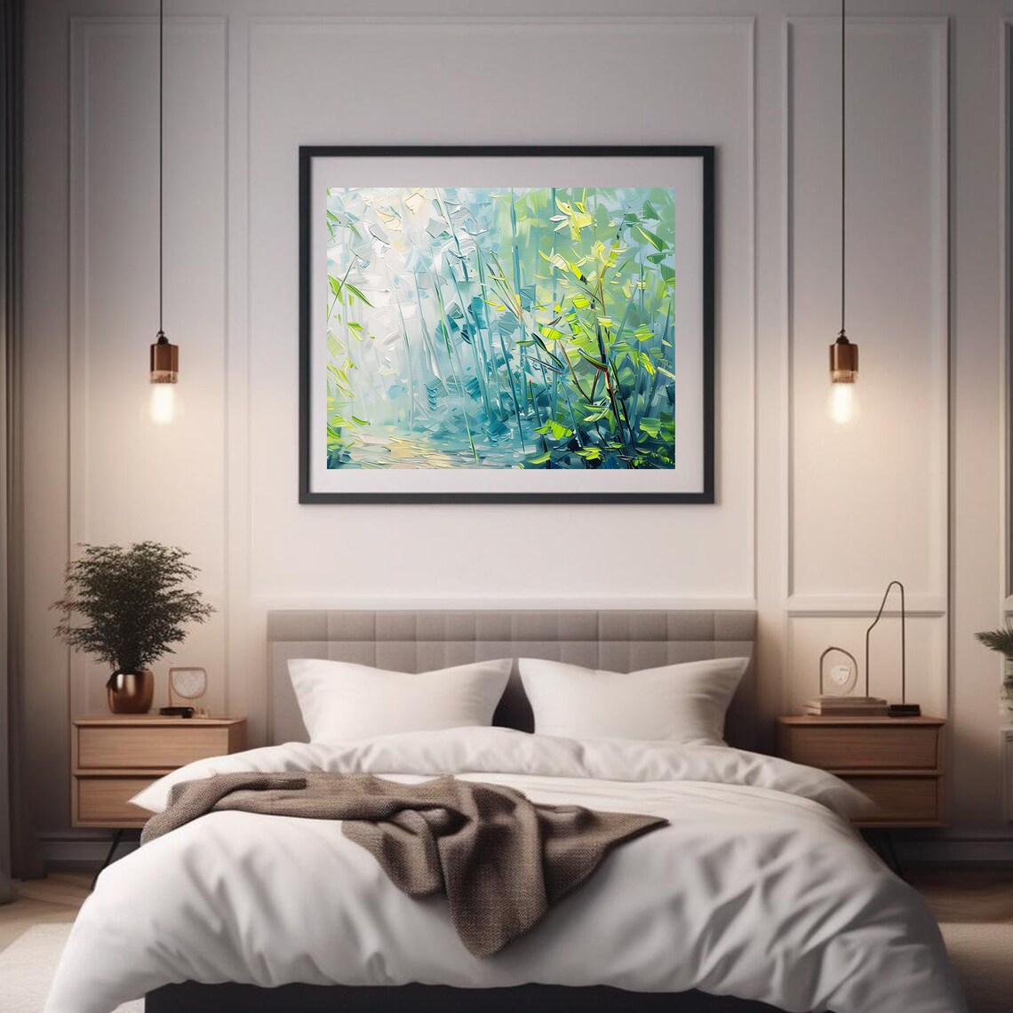 Bamboo Forest Oil Painting Wall Art Print Frame Tv Art Tv - Image 2