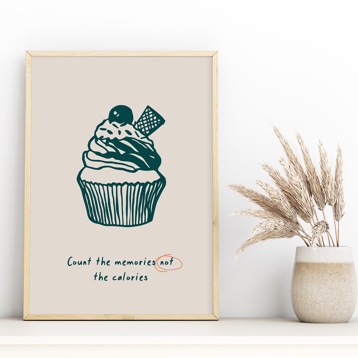 Cupcake Dessert Poster, Modern Kitchen Decor - Image 2