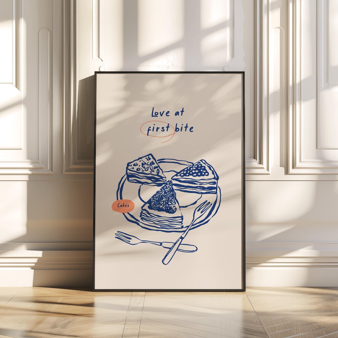 Dessert Sketch, Modern Style Vintage Food Poster