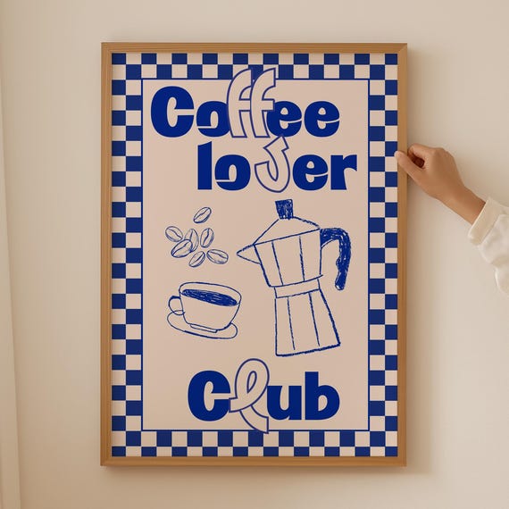Coffee Lover Print Trendy Wall Art For Kitchen Room Decor Funky Dopamine Poster As Gift Barista Bar Sign