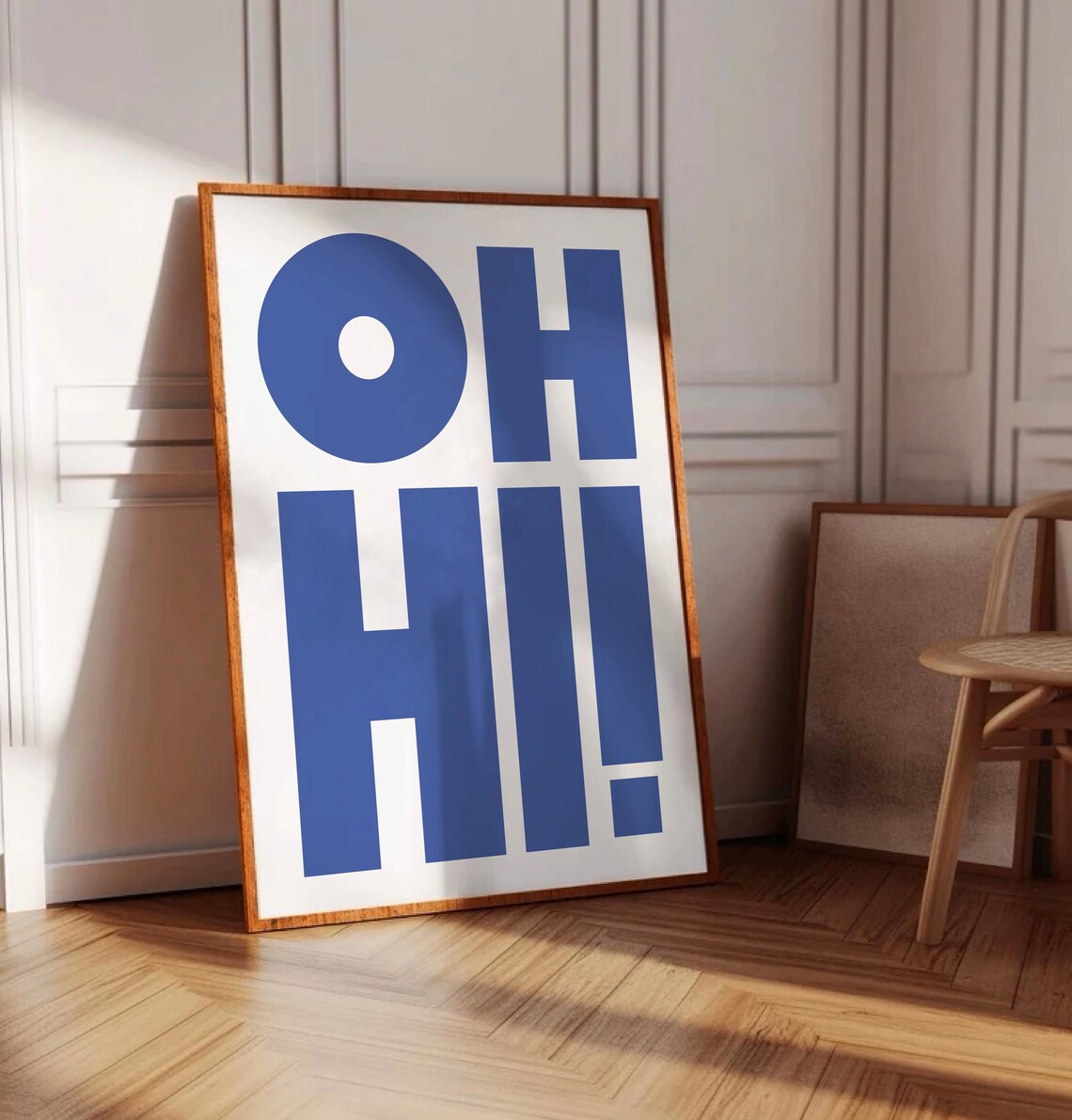 Oh Hi Blue Typography Art Print, Trendy Quote - Image 2
