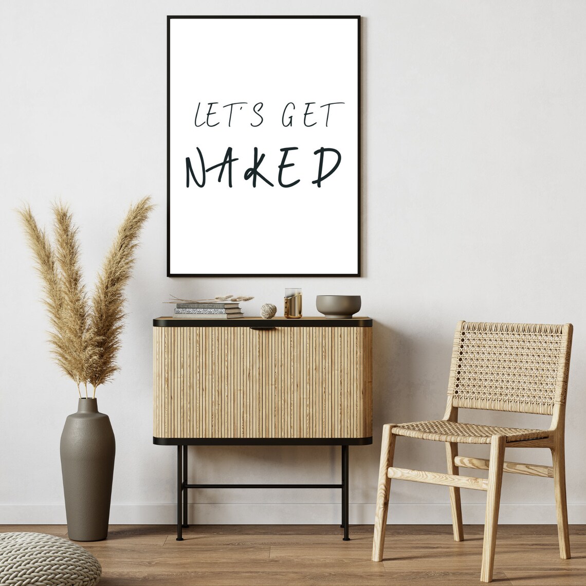 Let's Get Naked Quote, Typography Poster - Image 4