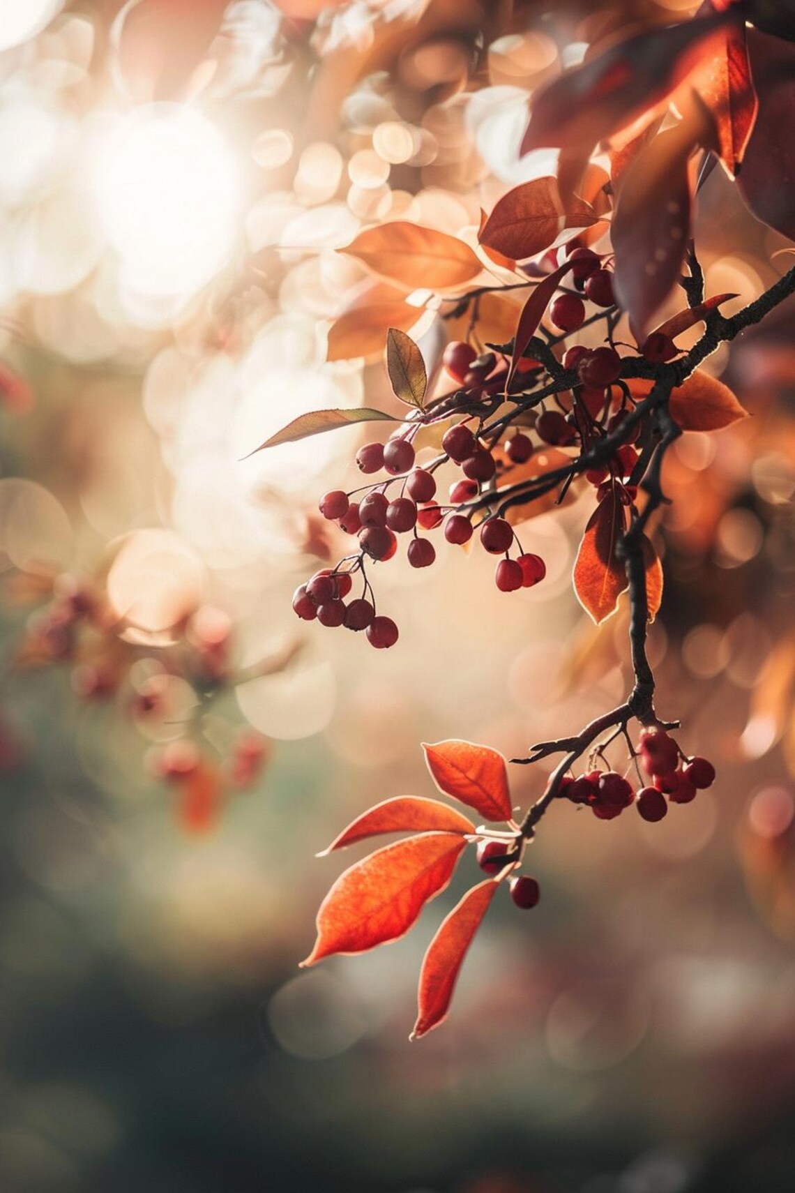 Autumn Red Berries Poster Print, Seasonal Decor - Image 2