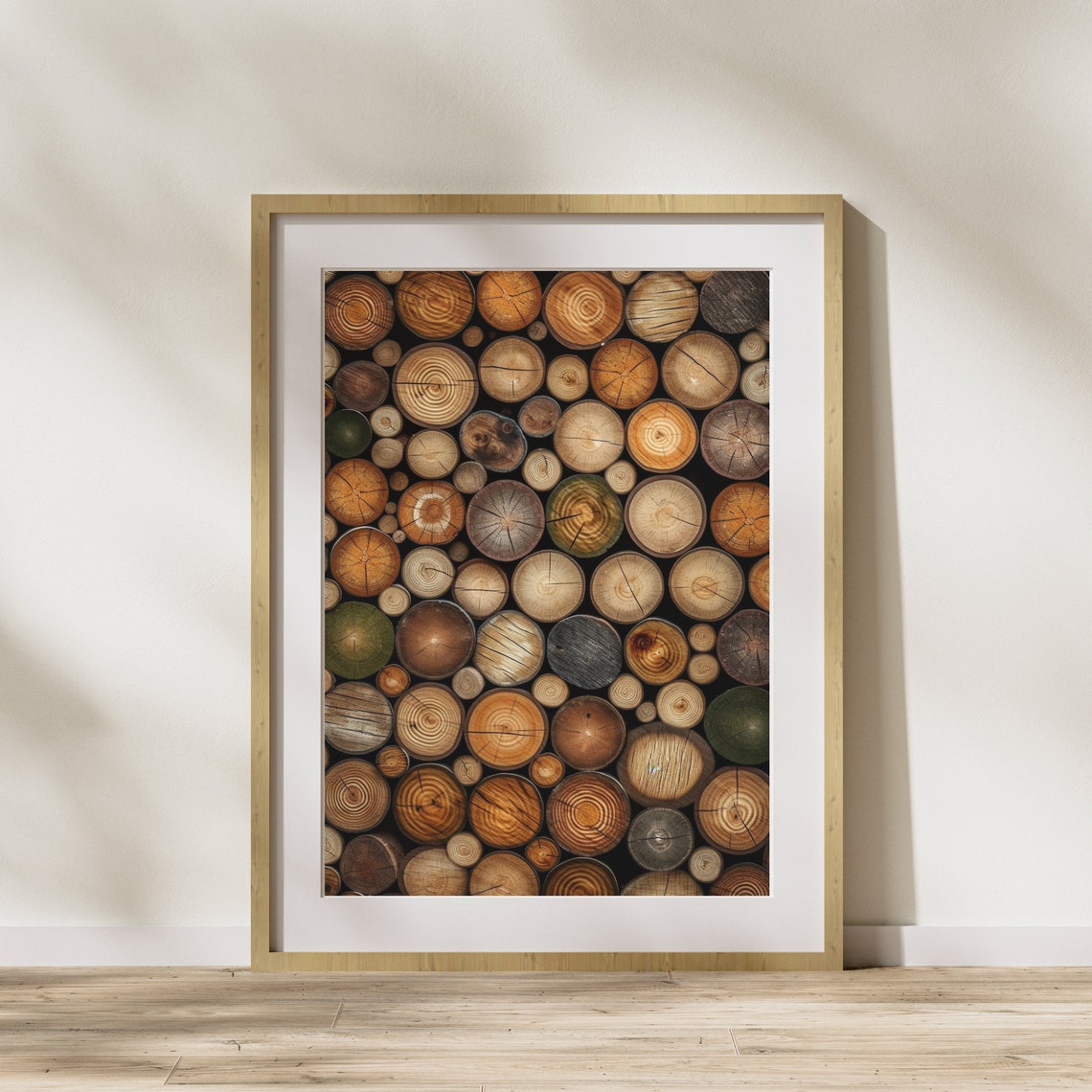 Tree Log Ends Wood Cross Section Rustic Natural Texture Poster