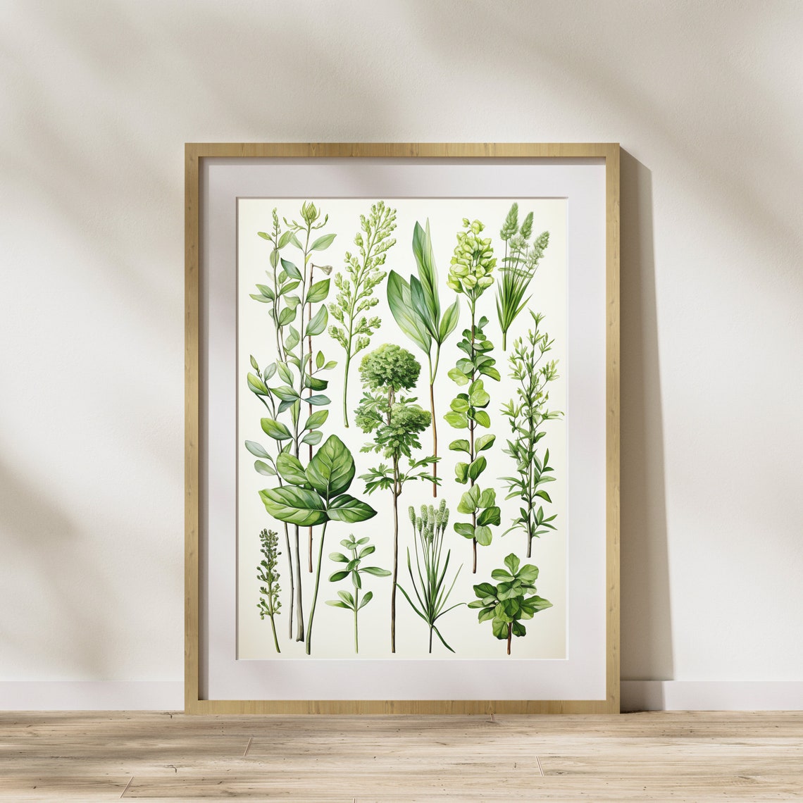 Botanical Green Herbal Plants Vintage Kitchen Illustration Poster - Image 4