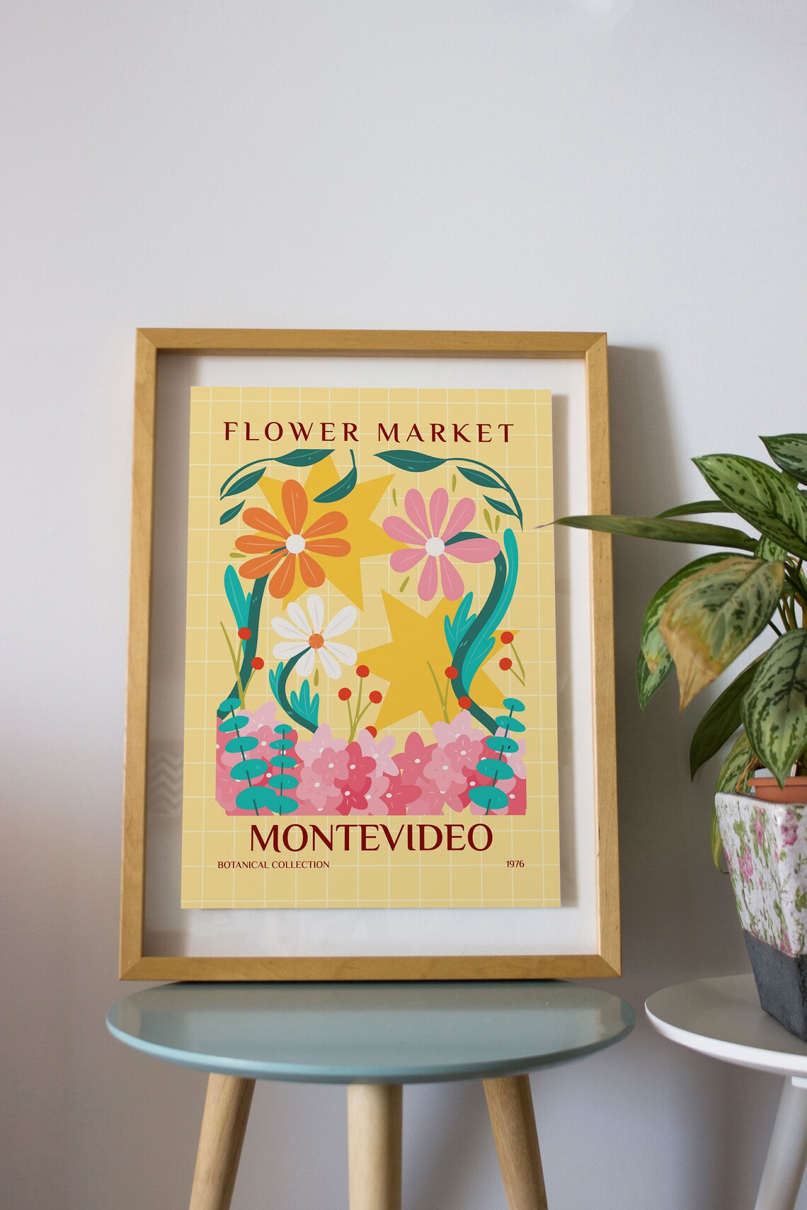 Montevideo Flower Market Botanical Art Print - Image 3