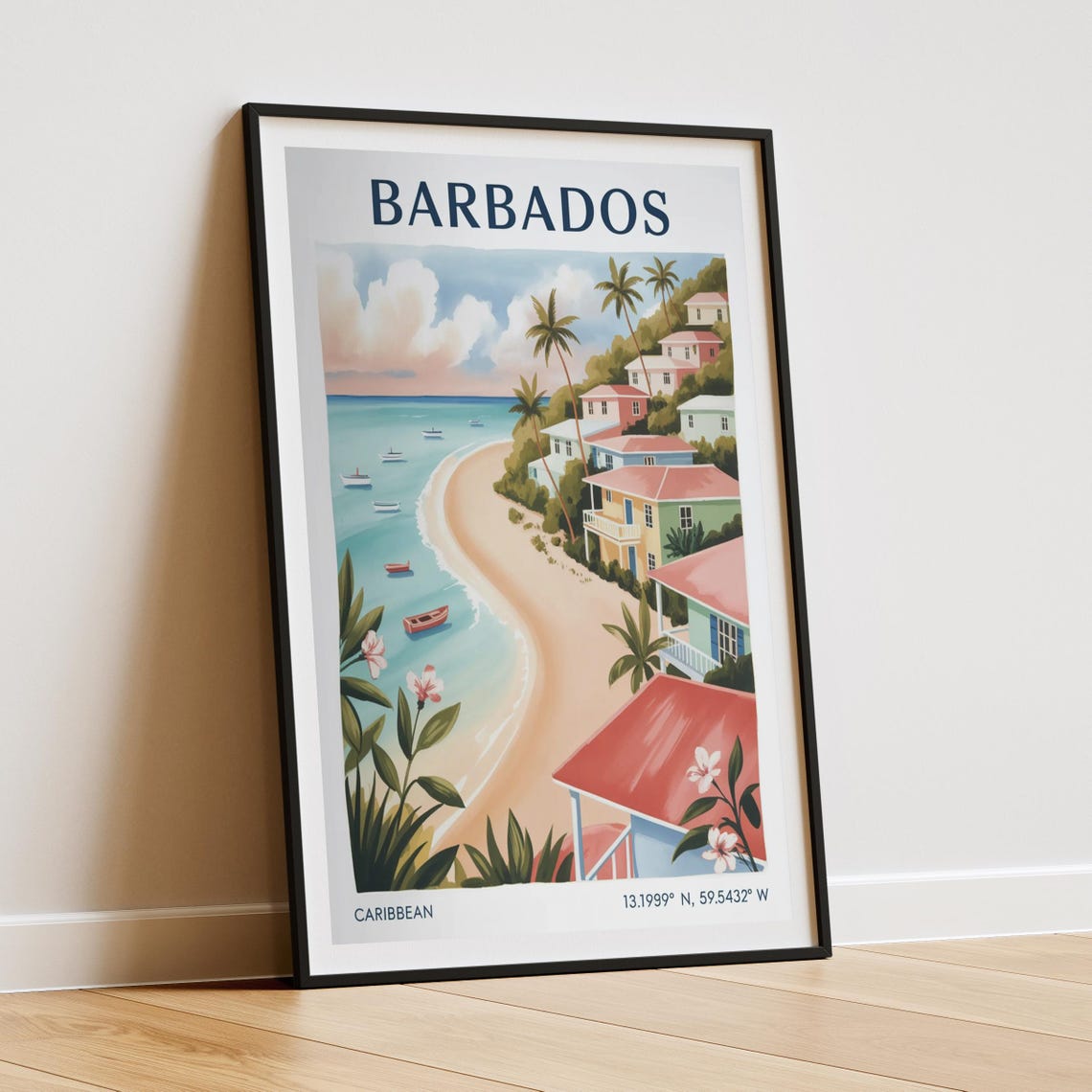 Barbados Vintage Travel Poster, Caribbean Beach - Image 3