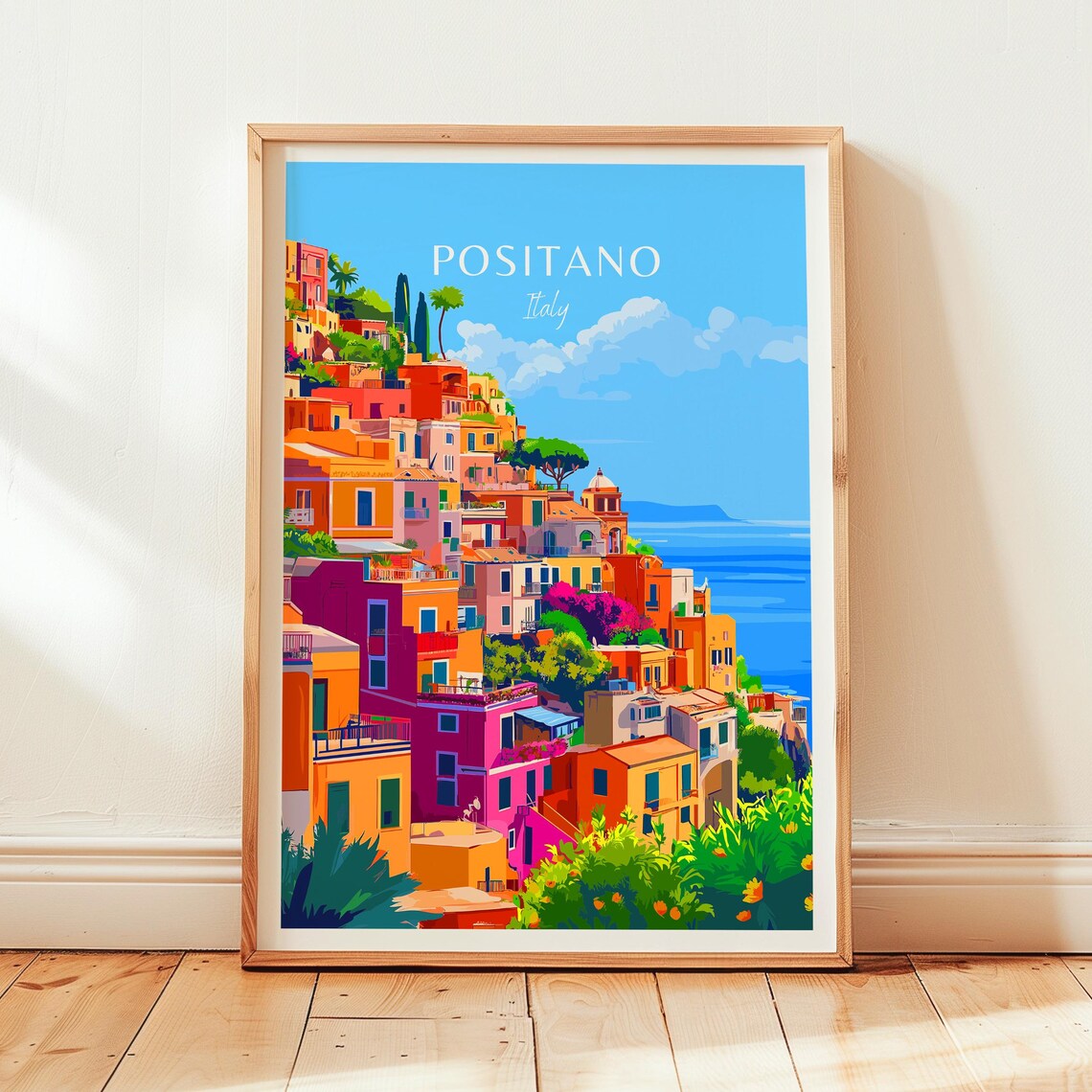 Positano Italy Colorful Amalfi Coast Cliffside Village Poster