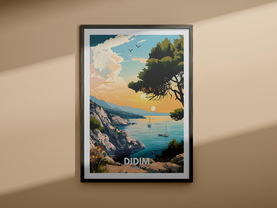 Didim Travel Print Turkey Didim Travel Poster Turkey Travel Poster Turkey Cityscape Wall Art Unique City Art Decor - Image 3