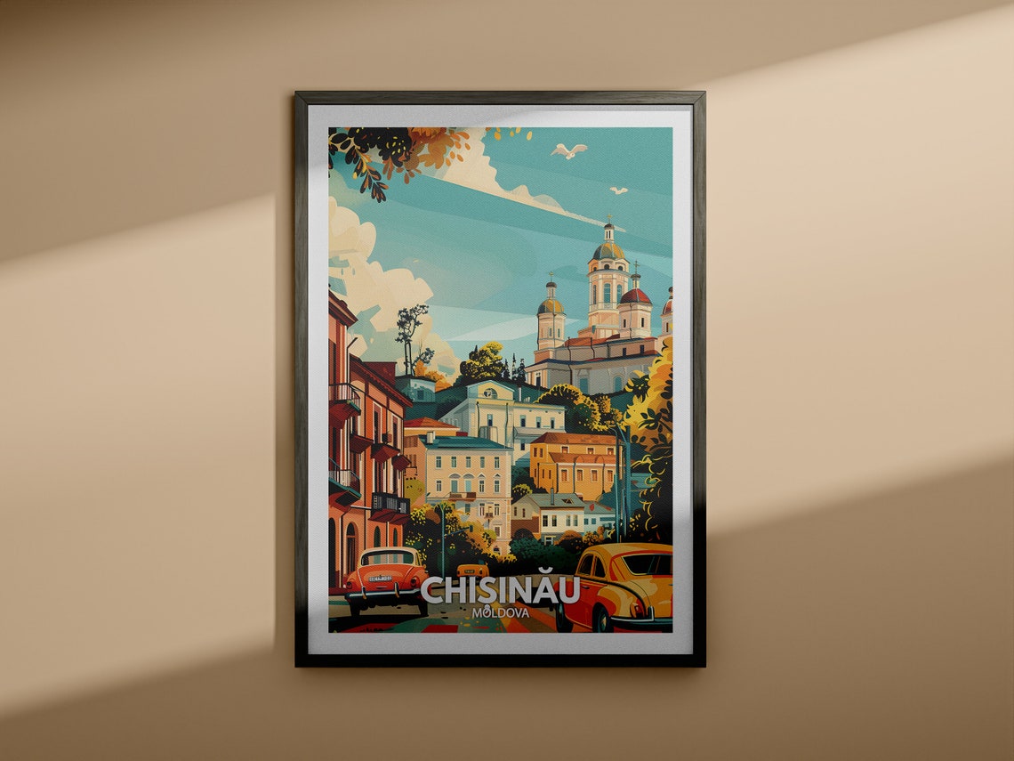 Chisinau Travel Print Moldova Chisinau Travel Poster Moldova Travel Poster Moldova Cityscape Wall Art Unique City Decor - Image 3