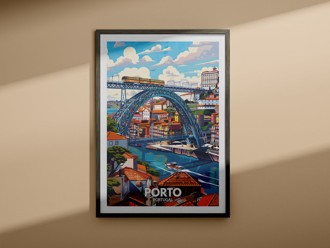 Porto Print Portugal Porto Travel Poster Portugal Travel Poster Portugal Cityscape Wall Art Unique City Decor - Image 3