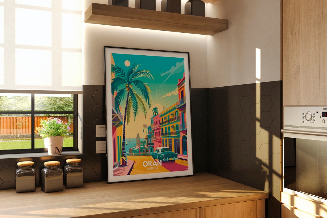 Oran Travel Print Algeria Oran Travel Poster Algeria Travel Poster Algeria Cityscape Wall Art Unique City Art Decor - Image 2