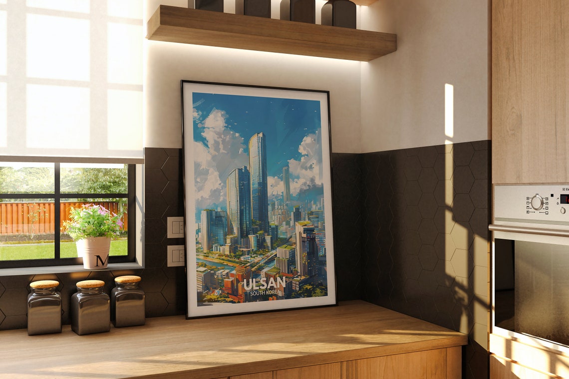 Ulsan Print South Korea Ulsan Travel Poster South Korea Travel Poster South Korea Cityscape Wall Art Unique City Decor - Image 2