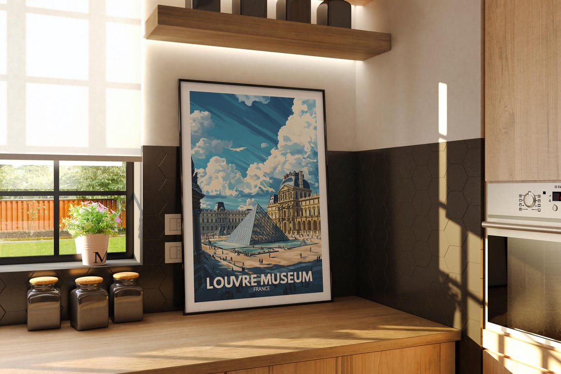 Louvre Museum Print France Louvre Museum Poster France Travel Art Poster France Wall Art Decor - Image 2