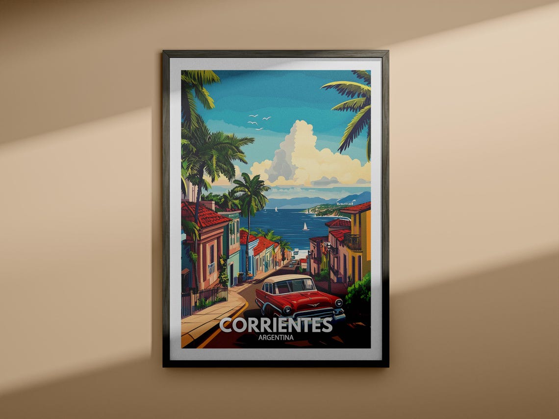 Corrientes Travel Print Argentina Corrientes Travel Poster Argentina Travel Poster Argentina Cityscape Wall Art Unique City Art Decor - Image 3
