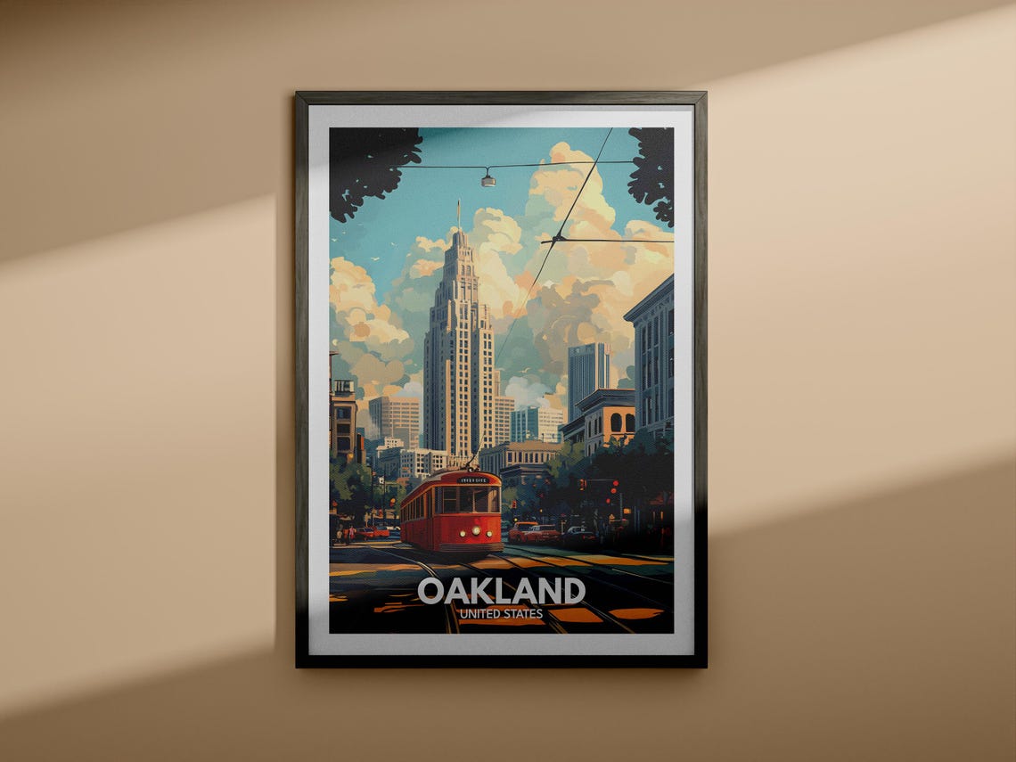 Oakland Travel Print United States Oakland Travel Poster United States Travel Poster United States Cityscape Wall Art City Art Decor - Image 3