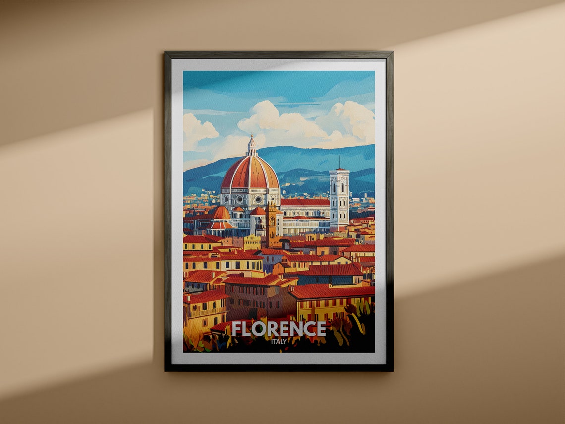 Florence Travel Print Italy Florence Travel Poster Italy Travel Poster Italy Cityscape Wall Art Unique City Decor - Image 3