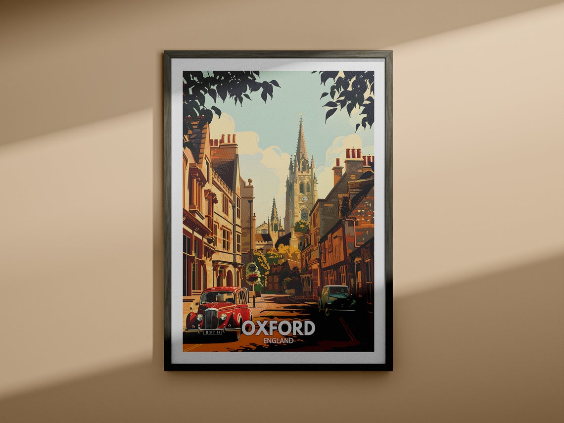 Oxford Travel Print England Oxford Art Poster England Travel Poster United Kingdom Wall Art English Art Decor - Image 3
