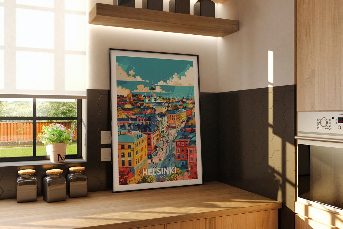 Helsinki Travel Poster, Finland Cityscape Art Print - Image 2