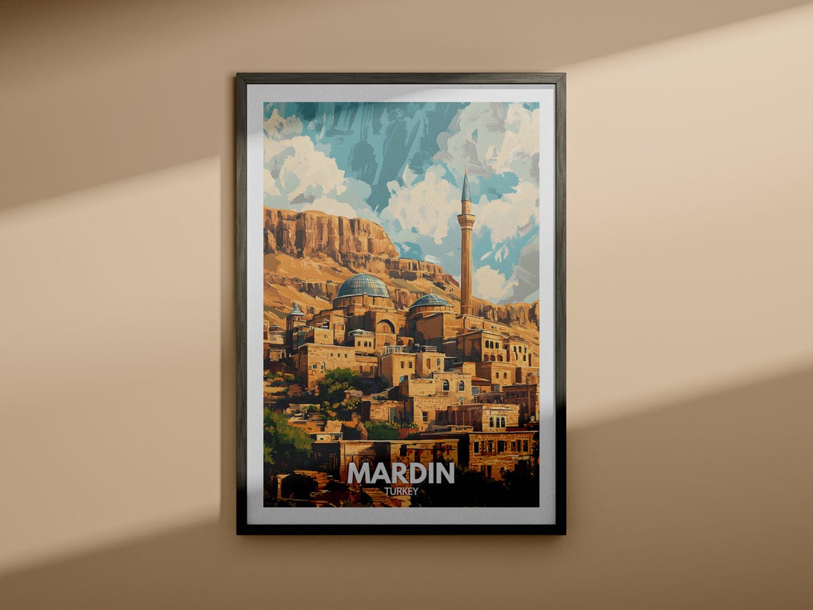 Mardin Travel Print Turkey Mardin Travel Poster Turkey Travel Poster Turkey Cityscape Wall Art Unique City Art Decor - Image 3