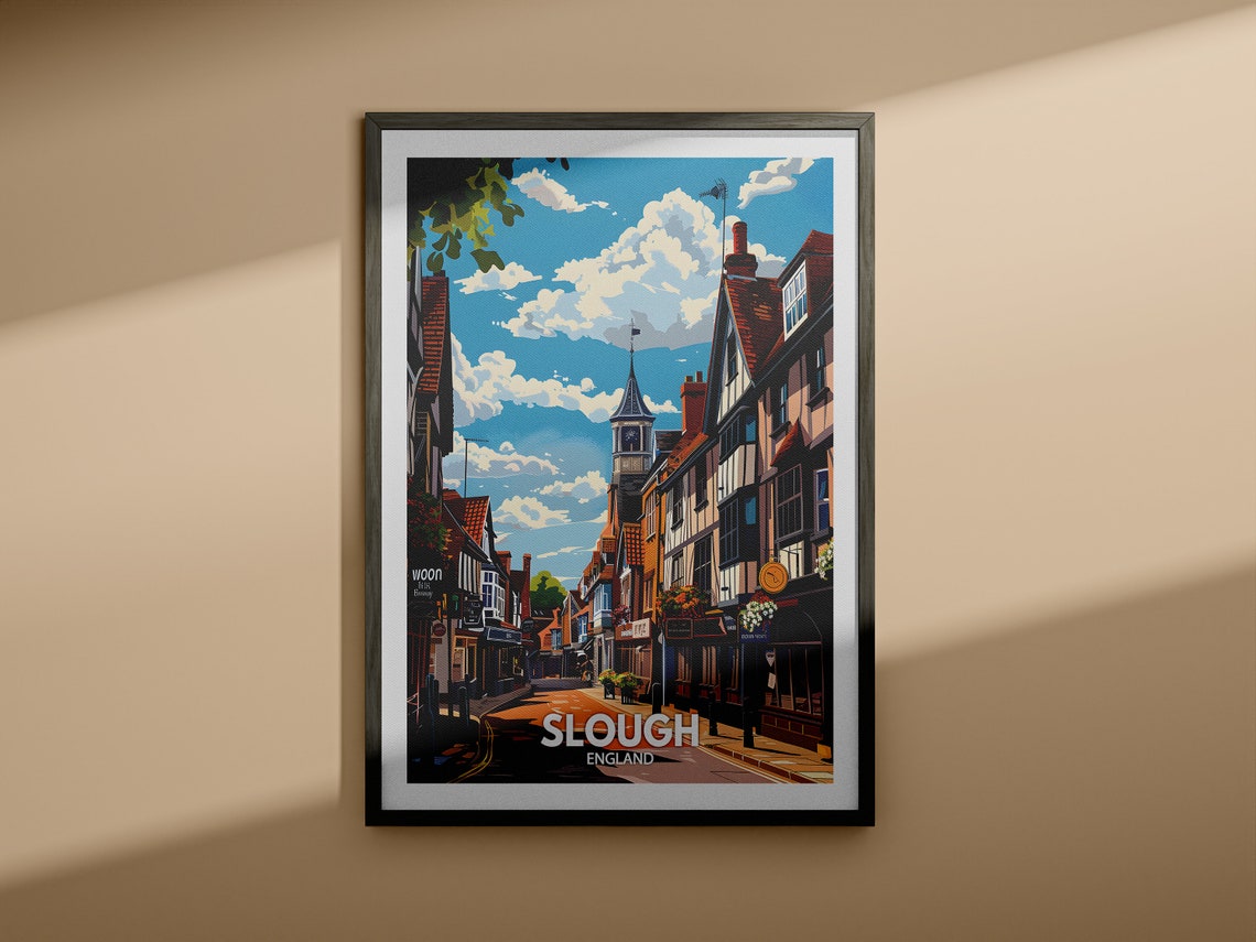 Slough Travel Print England Slough Art Poster England Travel Poster United Kingdom Wall Art English Art Decor - Image 3