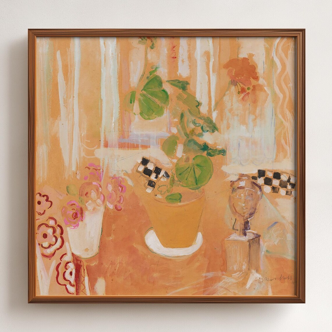 Retro Abstract Square Art, Mid-Century Modern Print