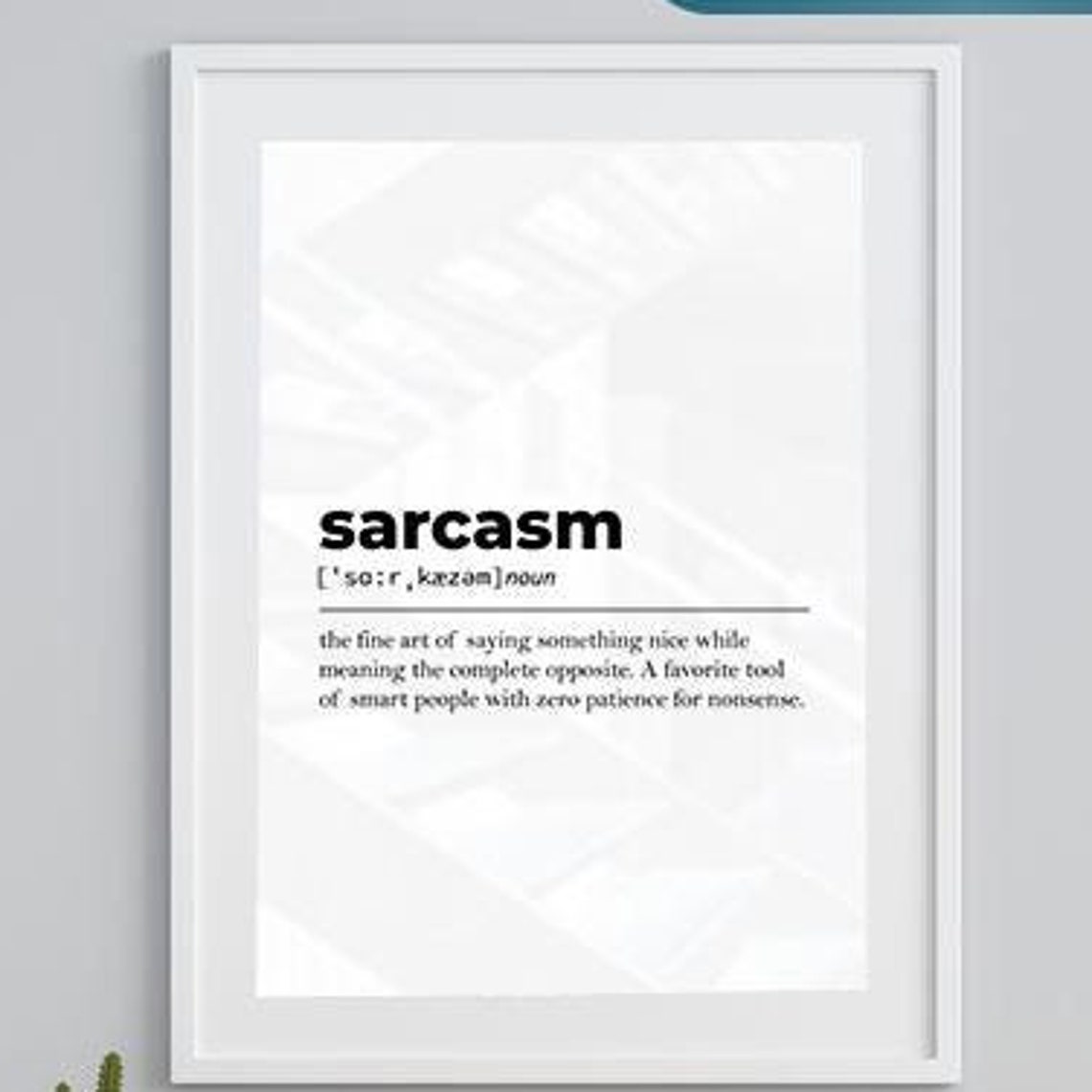 Funny Sarcasm Definition Poster Witty Gift for Coworkers Office Decor