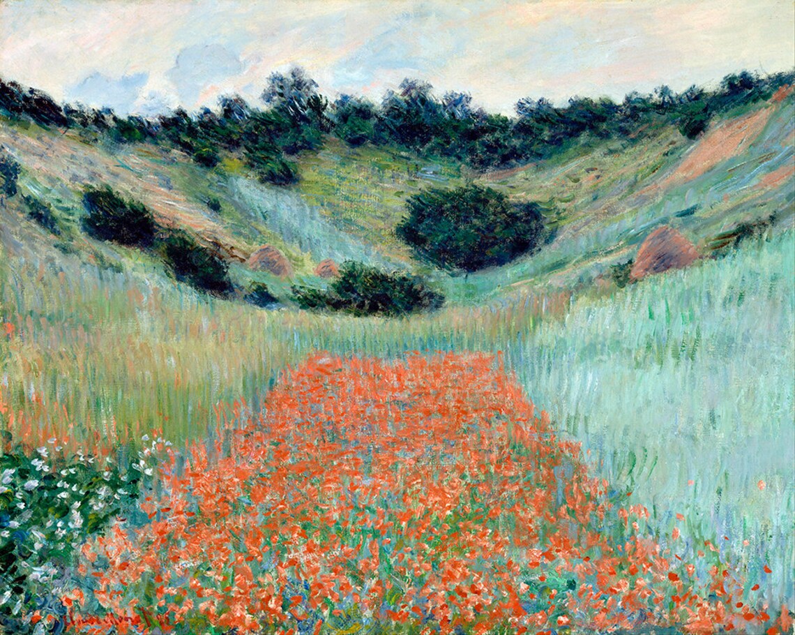 Claude Monet Poppy Field In A Hollow Near Giverny 1885 Poster