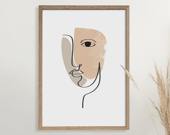 Minimalist Print Abstract Line Art Print Beige Abstract Wall Art Modern Wall Art Wall Decor Living Room Wall Art Scandinavian Print