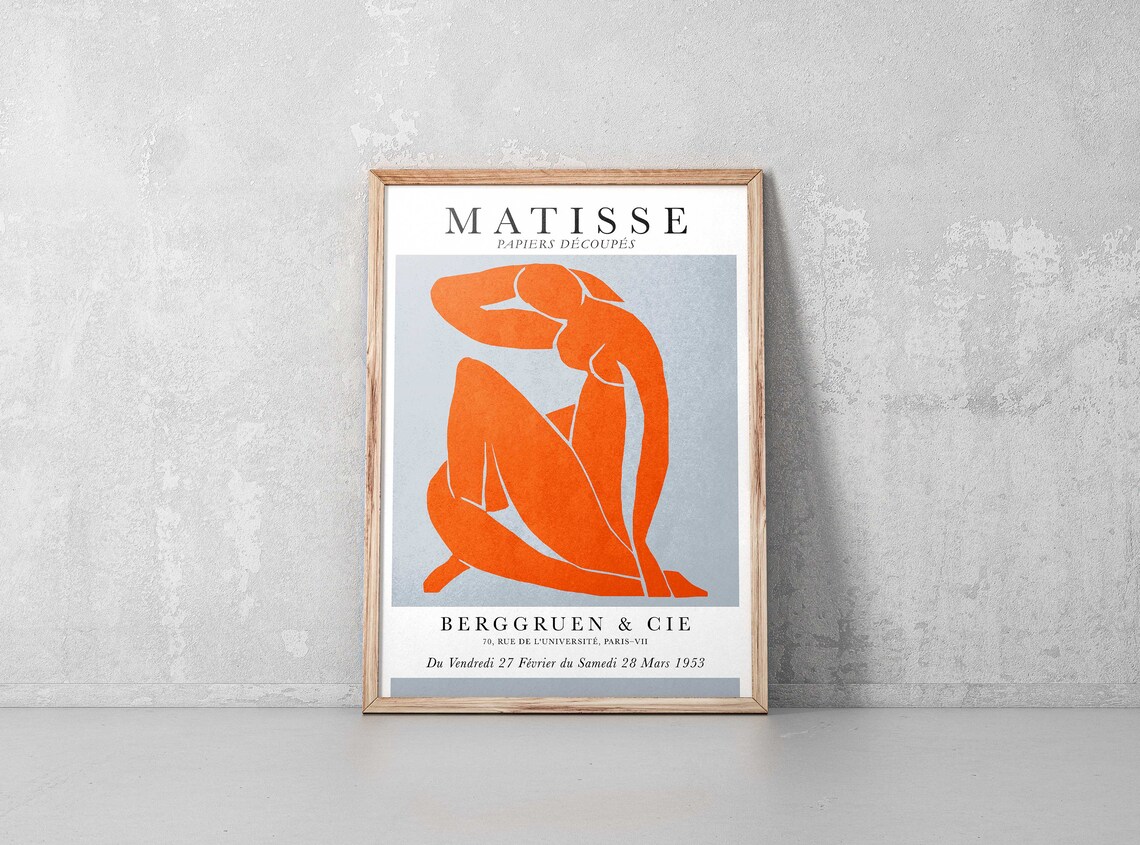 Matisse Blue Nude Papiers Decoupes Vintage Exhibition Art Poster - Image 2