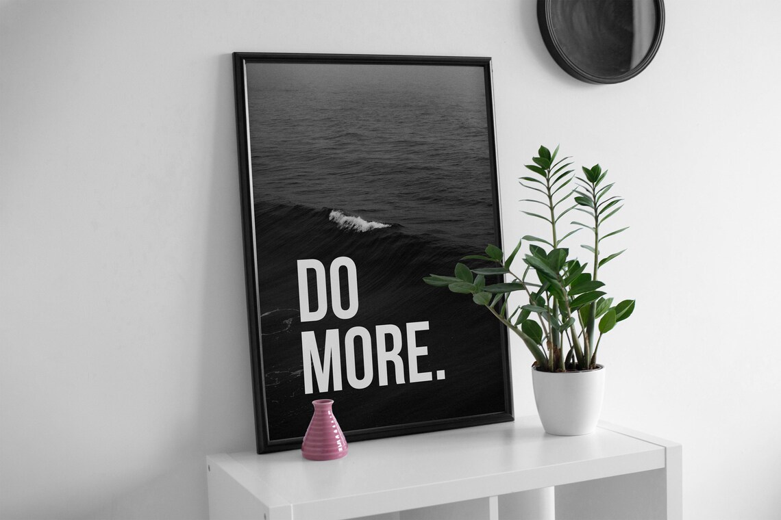 Do More Motivational Quote Over Dark Ocean Wave Photo Wall Poster - Image 4