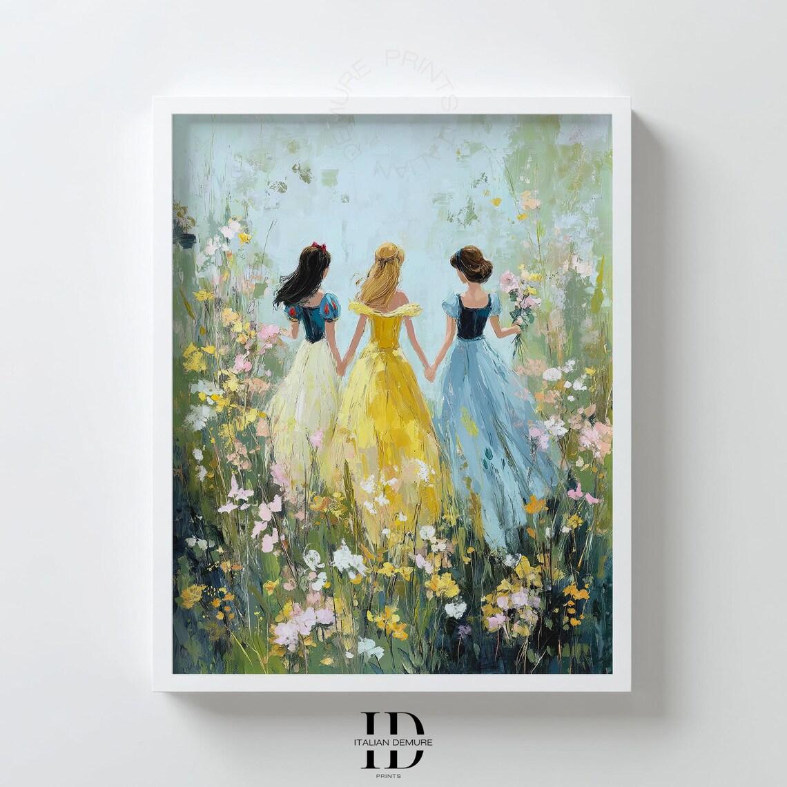Whimsical Princess Girls Flower Meadow Fairytale Bedroom Poster