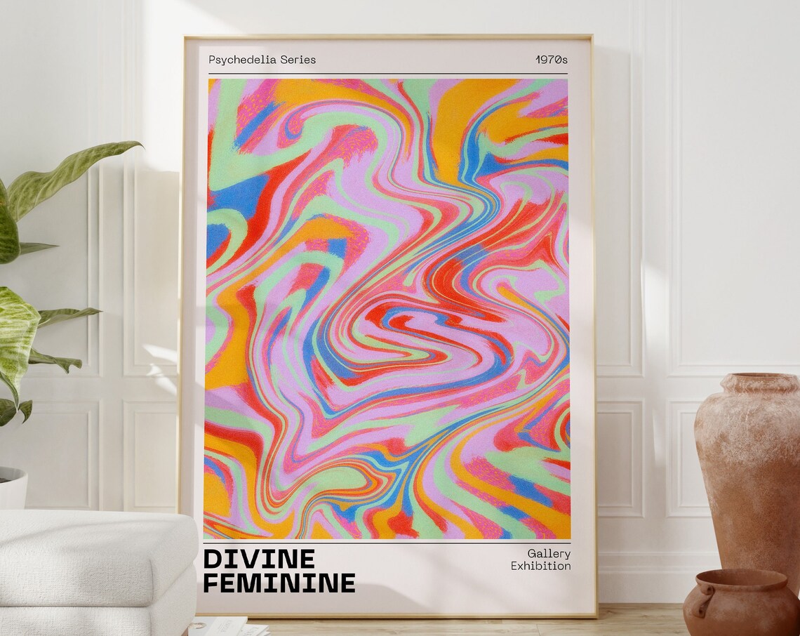 Divine Feminine Spiritual Aura Poster, Retro Decor - Image 2