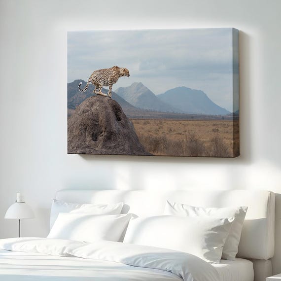 Leopard Decorative Canvas Painting Housewarming Gifts Wall Decor Gift For Nature Enthusiasts Animal Art Large