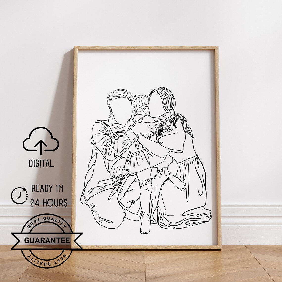 Custom Couple Line Art Personalized Portrait Gift