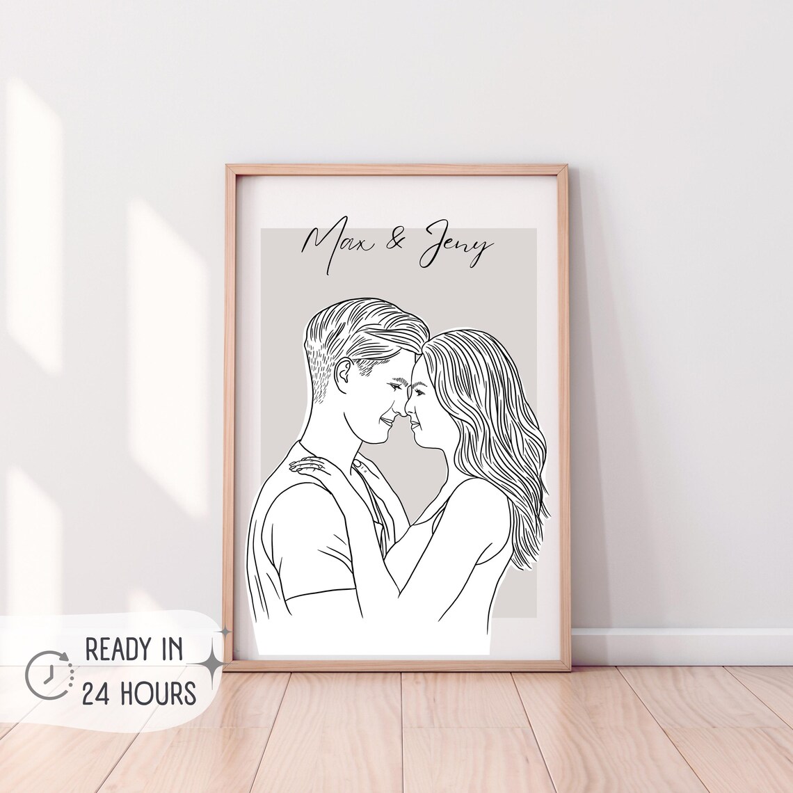 Custom Line Art Portrait, Personalized Family Gift