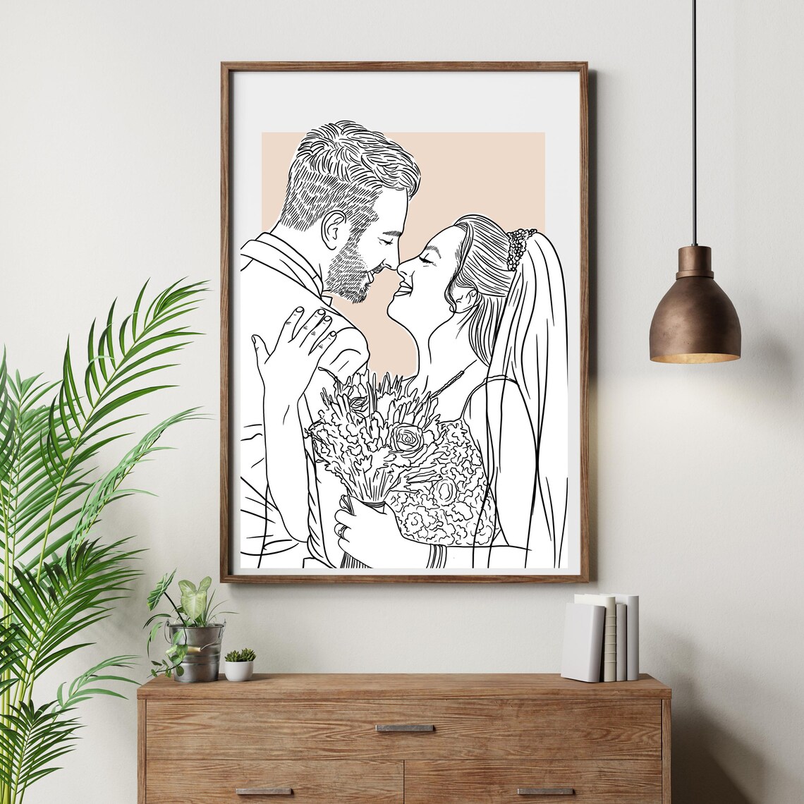 One Line Drawing Couple Portrait, Minimalist Gift - Image 4