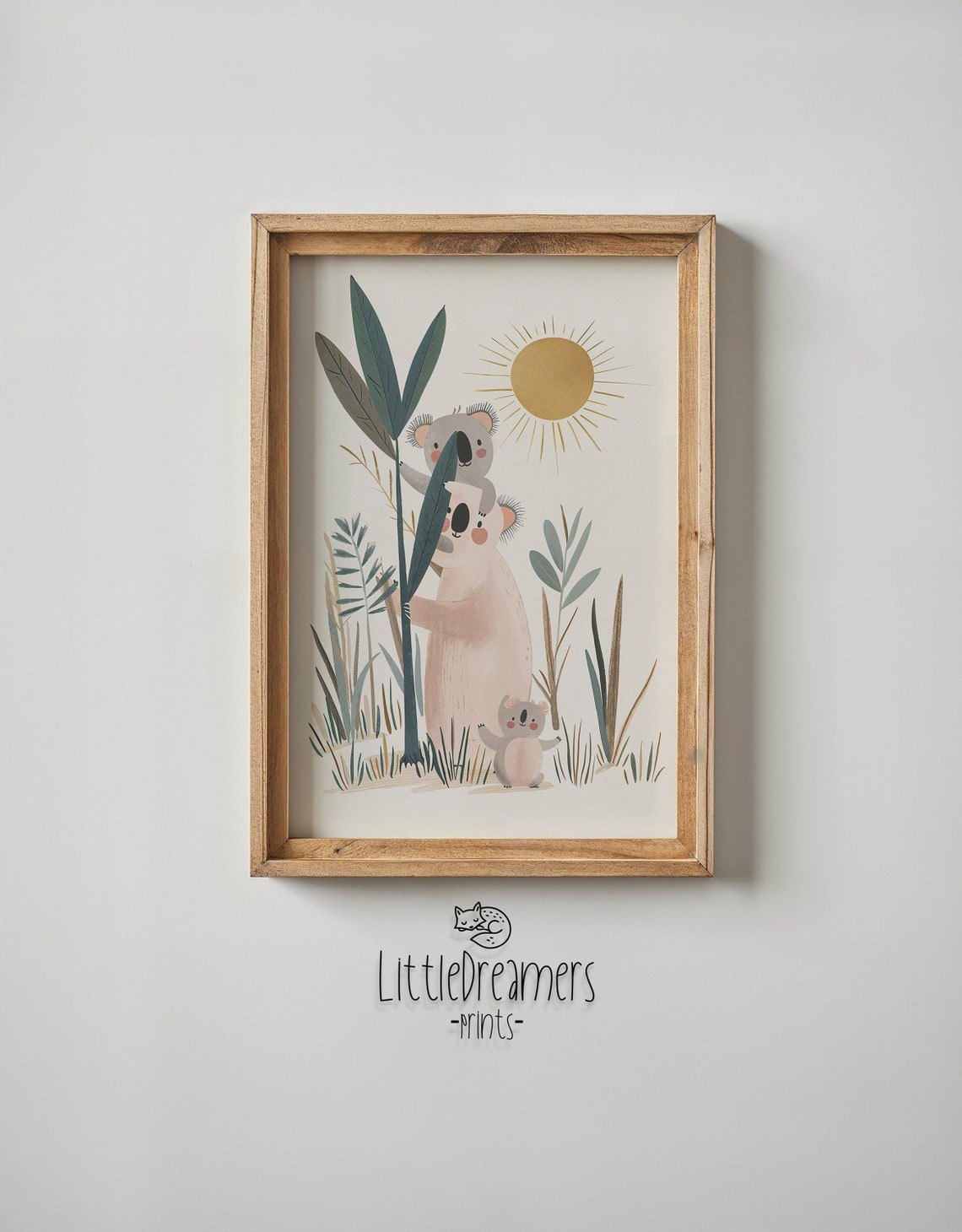Koala Family Tree Nursery Poster Sun Botanical Cute Kids Room Art - Image 4