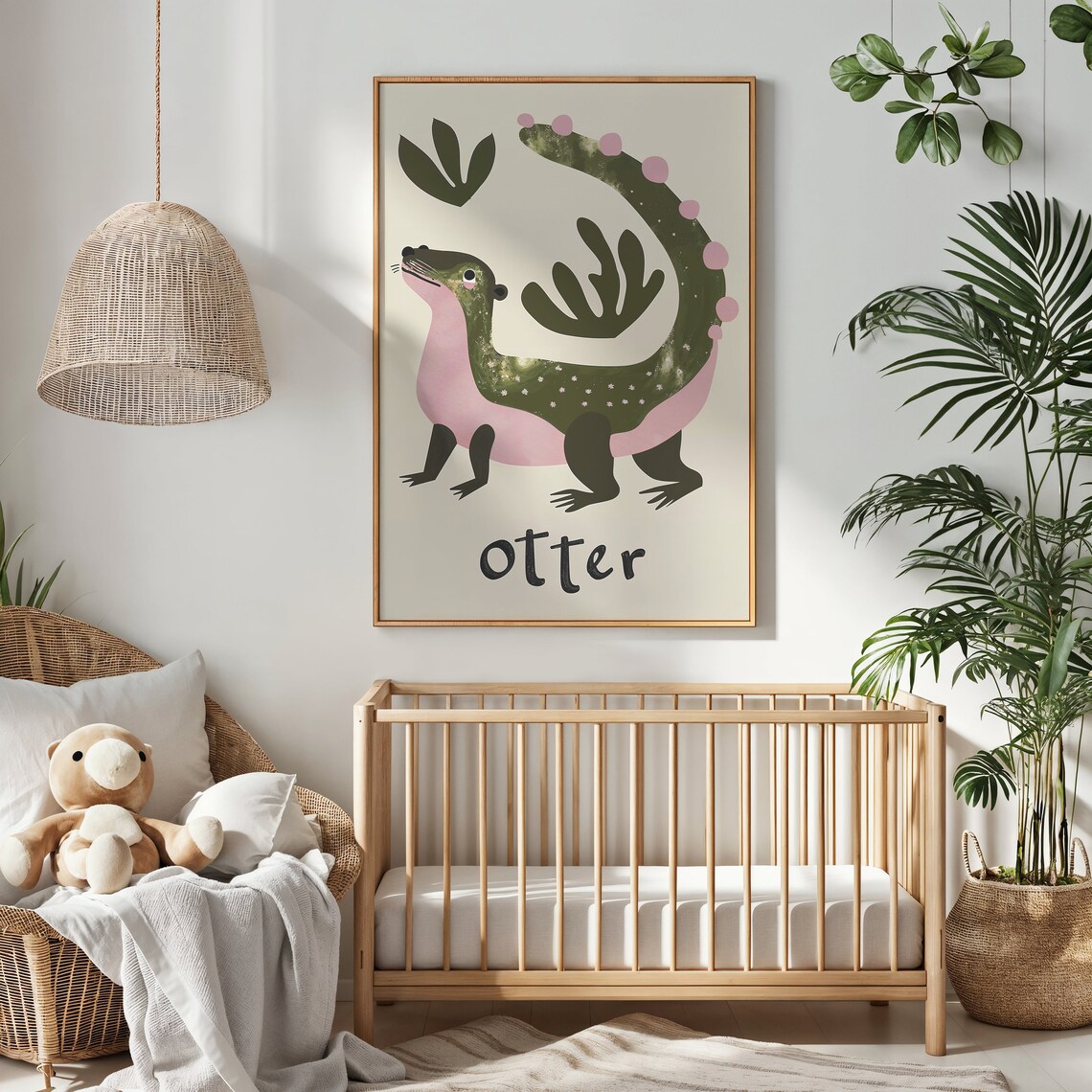 Otter Nursery Wall Art Print, Neutral Kids Room - Image 2
