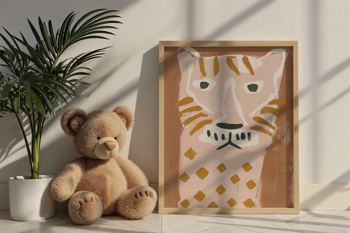 Tiger Cub Nursery Animal Poster, Safari Kids Room Decor - Image 5
