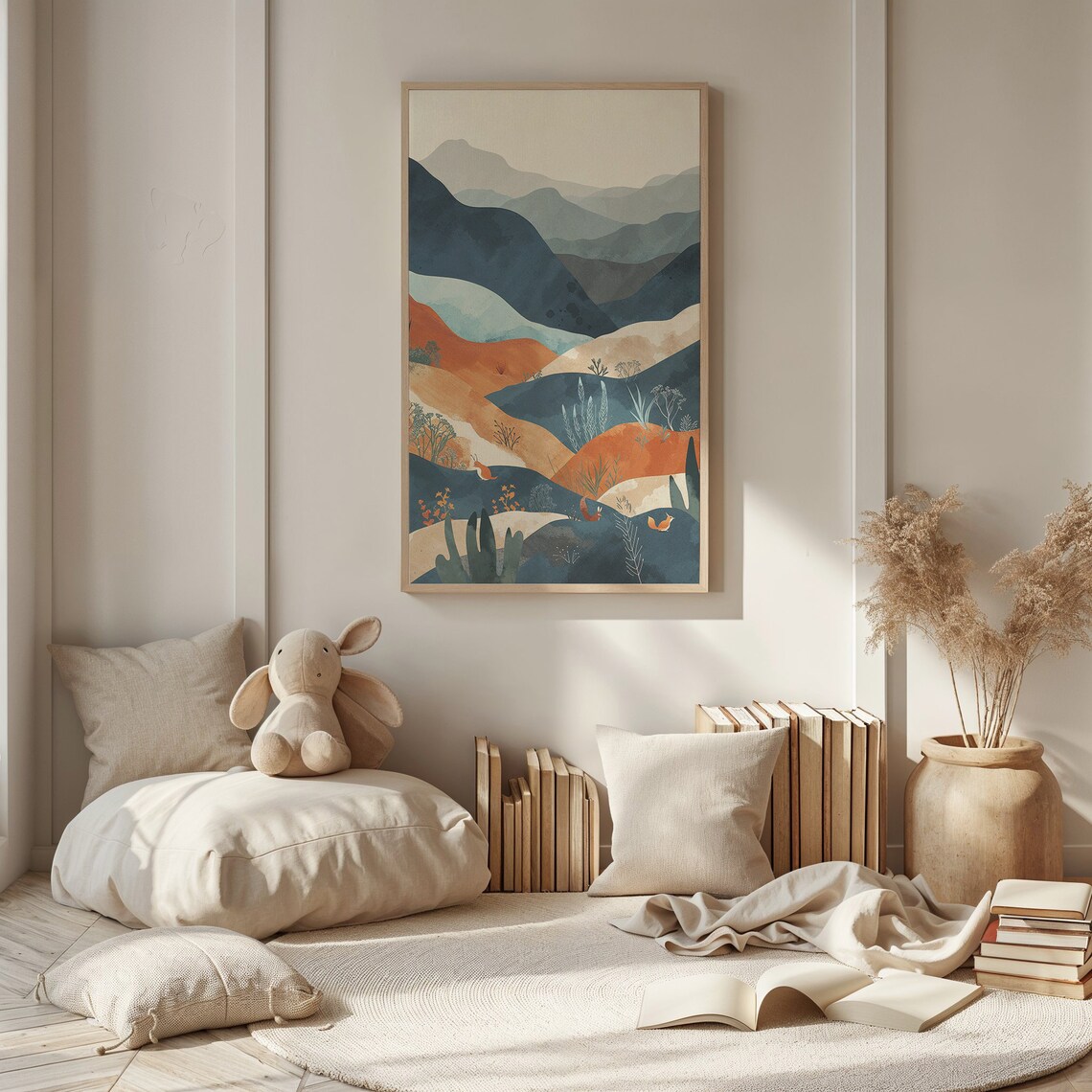 Abstract Mountain Landscape Nursery Wall Art Print - Image 2