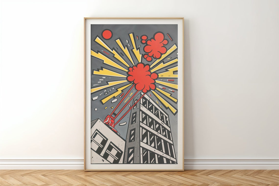 Pop Art City Explosion Comic Bold Skyscraper Boom Wall Poster - Image 6