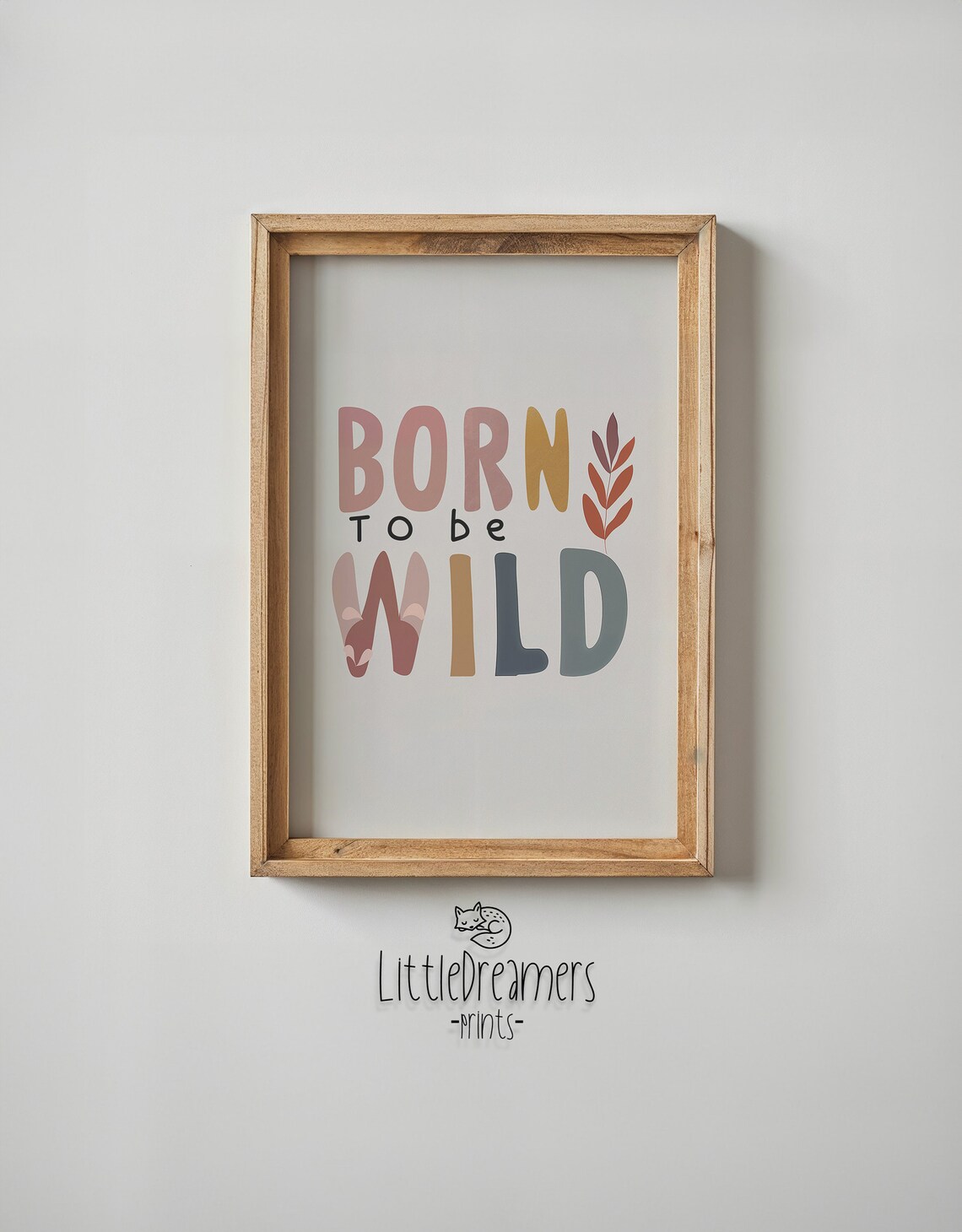 Born To Be Wild Nursery Quote Pastel Typography Kids Bedroom Poster - Image 4
